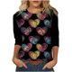 thumbnail image 1 of Blusa informal de manga larga con cuello redondo y estampado de amor para mujer Fridja  hkj2713, 1 of 5