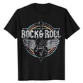thumbnail image 3 of Puliio Mens Tshirts Rock Print Crew Neck Short Sleeve T-Shirt Summer Fall Loose Casual Daily Tee Tops（Black,S), 3 of 3