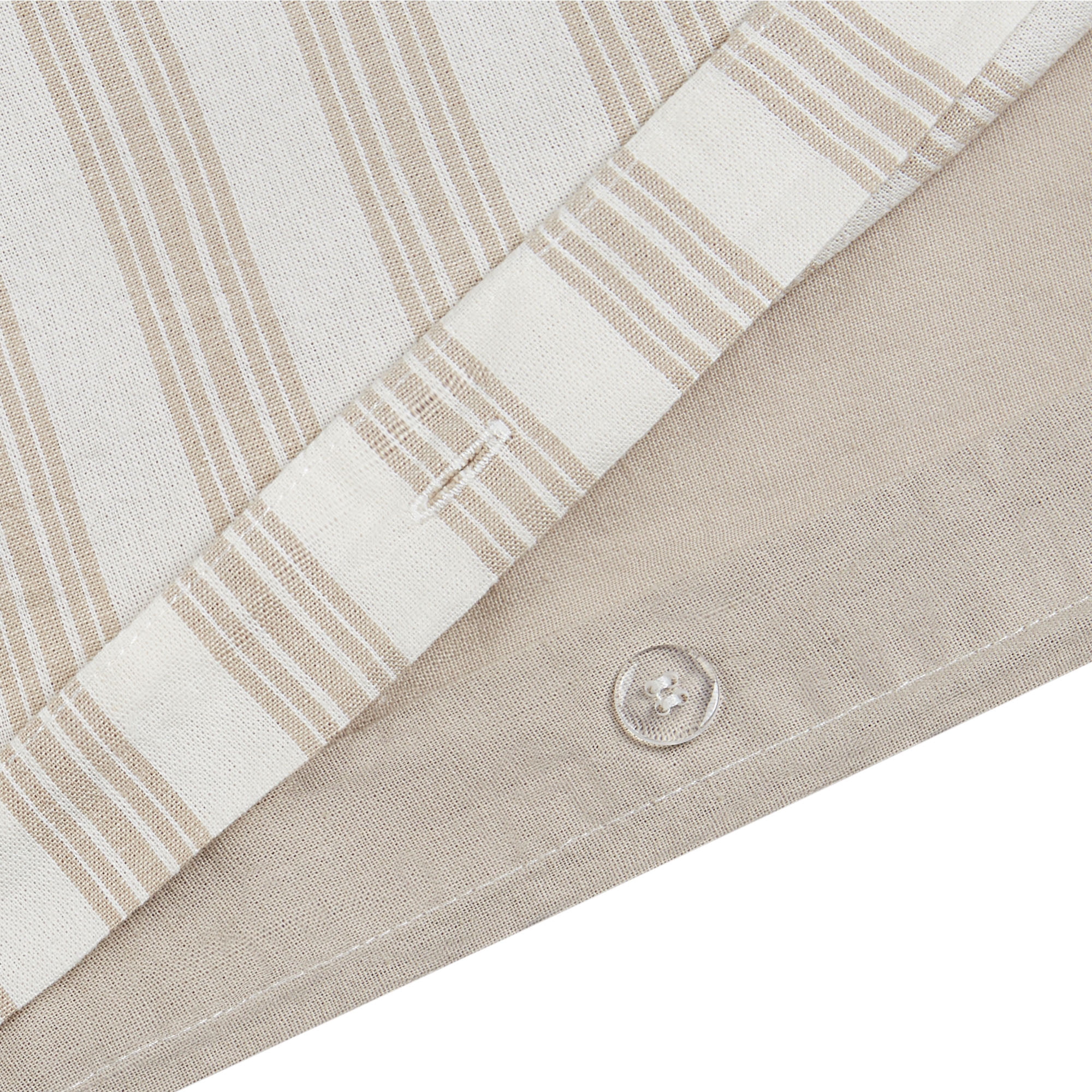 HOMETRENDS 3-Piece Taupe Stripe Duvet Cover Set, Double/Queen, 100% Cotton