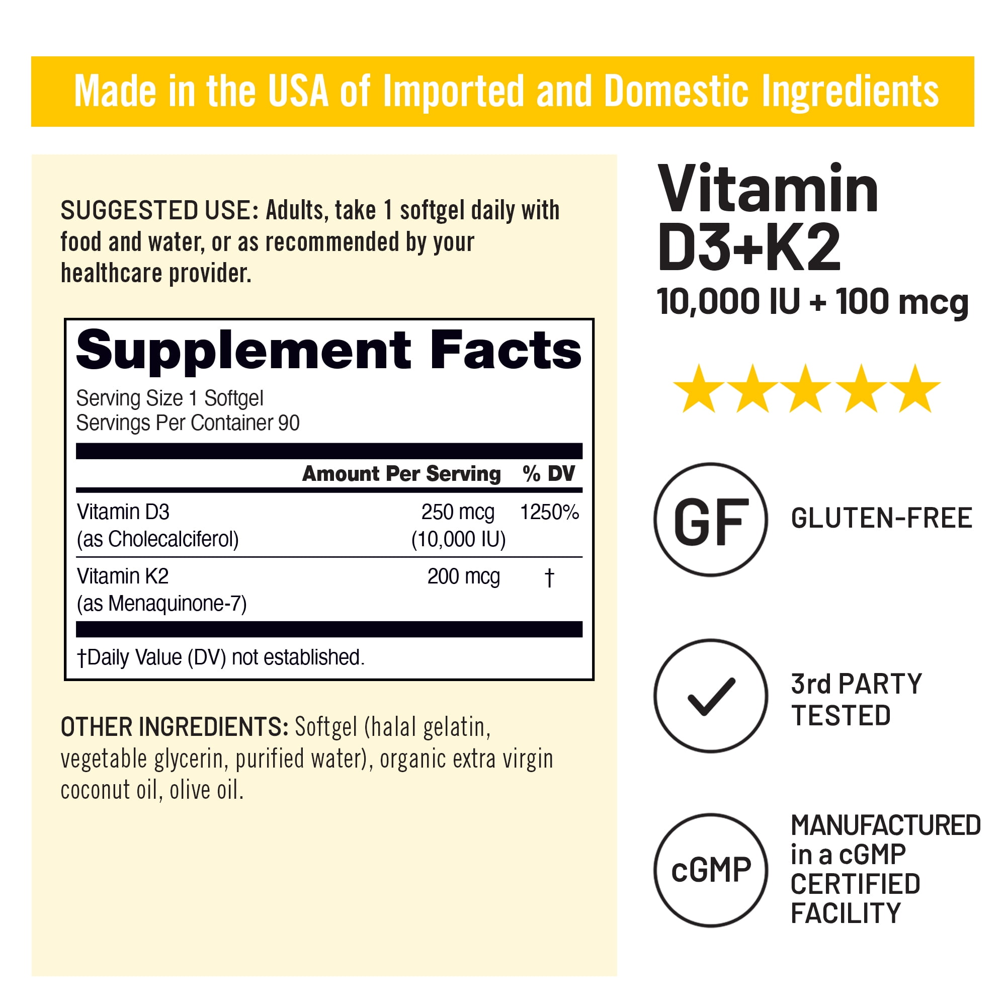 NatureWise Vitamin D3 10,000 IU + K2 (MK-7) - Non-GMO - 90 Mini Softgels[90-Day Supply]