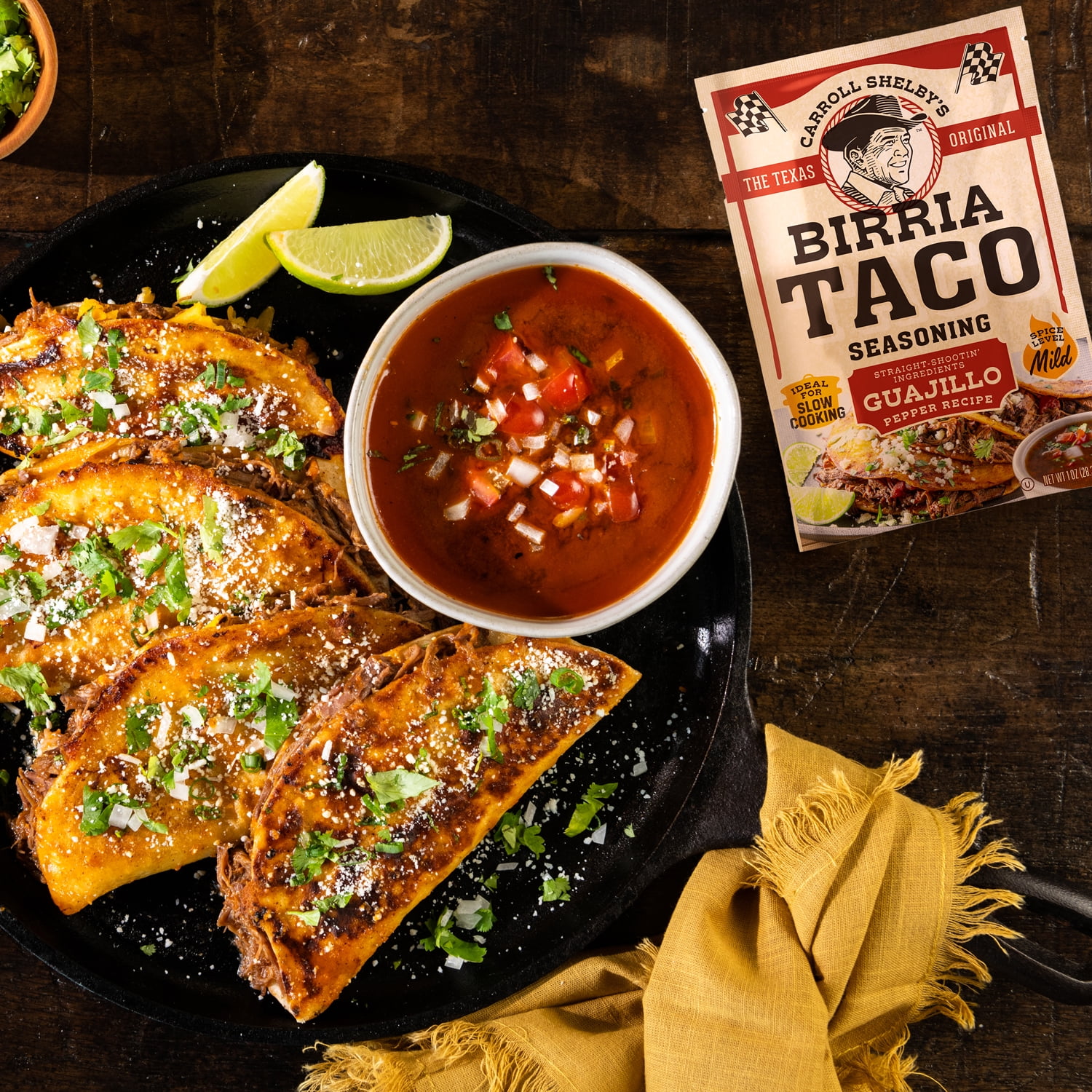 (7 pack) Carroll Shelby's Birria Taco Seasoning Mix, 1 oz