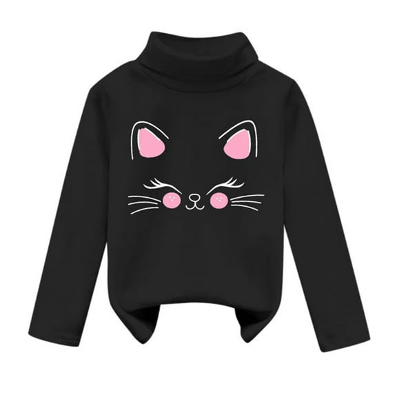 Utlike Girls Thermal Shirts High Collar Soft Tops T Shirt Unisex Pullover Sweatshirt Skin-Friendly Tee Size 18 Months-24 Months Black