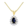thumbnail image 4 of RYLOS Jewelry For Women Yellow Gold Plated Silver Birthstone Jewelry Ring, Earring & Pendant Necklace Gemstone & Diamonds Pear Tear Drop 6X4MM  Sapphire  September Birthstone Womens Jewelry Matching, 4 of 9