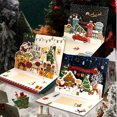 thumbnail image 2 of Tarjetas de felicitación de Papá Noel en 3D, plegables, con los mejores deseos de Navidad, regalo de Navidad para Año Nuevo, postal de agradecimiento y bendición decorativa, 2 of 5