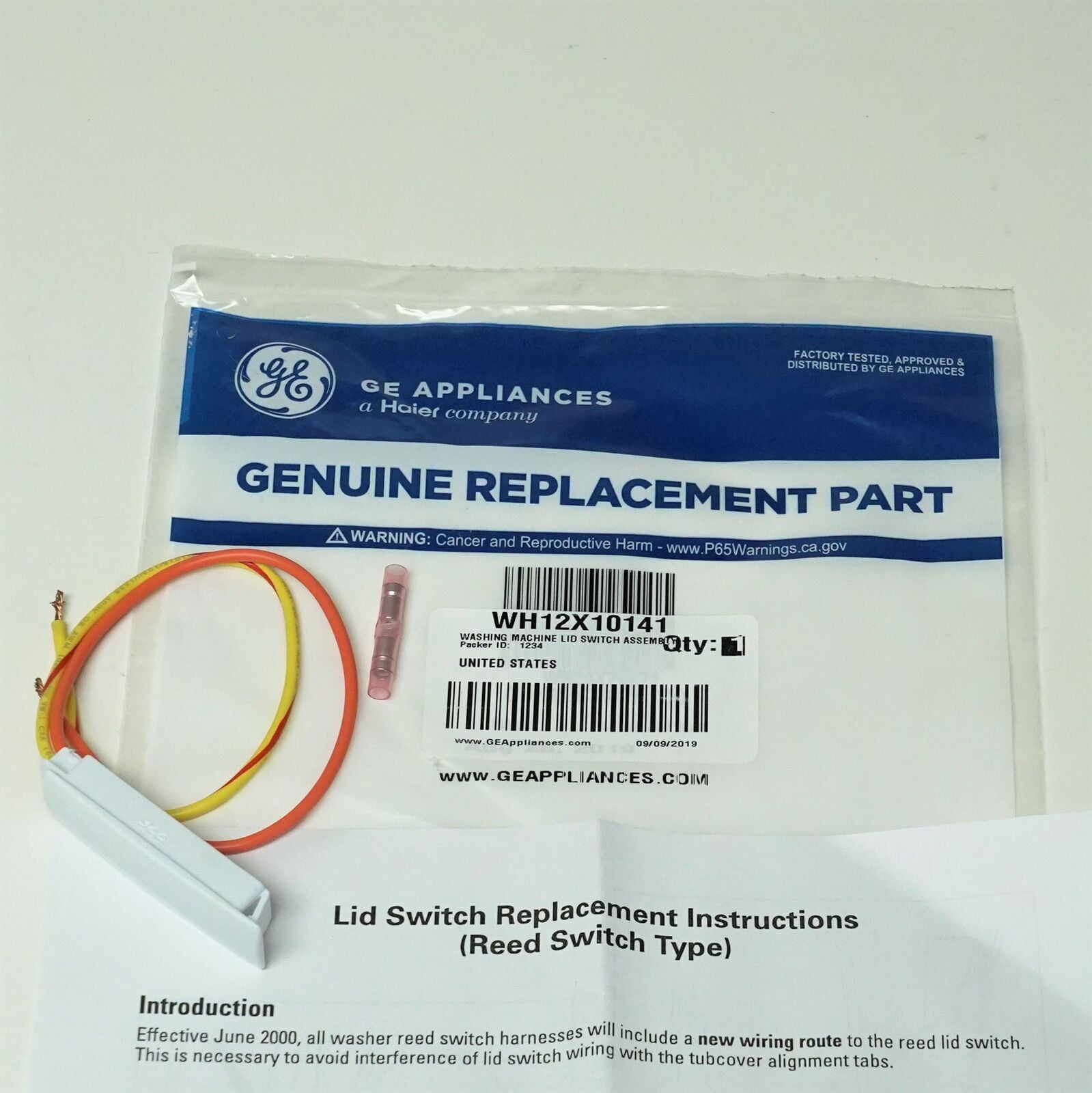 AH269869 Washer Lid Switch for GE