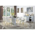 thumbnail image 3 of ACME Gaines Wood Pedestal Rectangular Dining Table in Gray High Gloss, 3 of 4