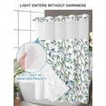 thumbnail image 6 of No Hook Shower Curtain with Snap-in Liner, Blue Green Eucalyptus Waterproof Fabric Bathroom Curtains, Spring Botanical Leaves Weeping Bath Curtains & Mesh Top Window 54"x78", 6 of 9