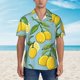 thumbnail image 2 of Balery Lemon Camisas hawaianas de manga corta para hombre, camisas playeras de corte holgado, camisas de vacaciones con botones,X-Large, 2 of 7