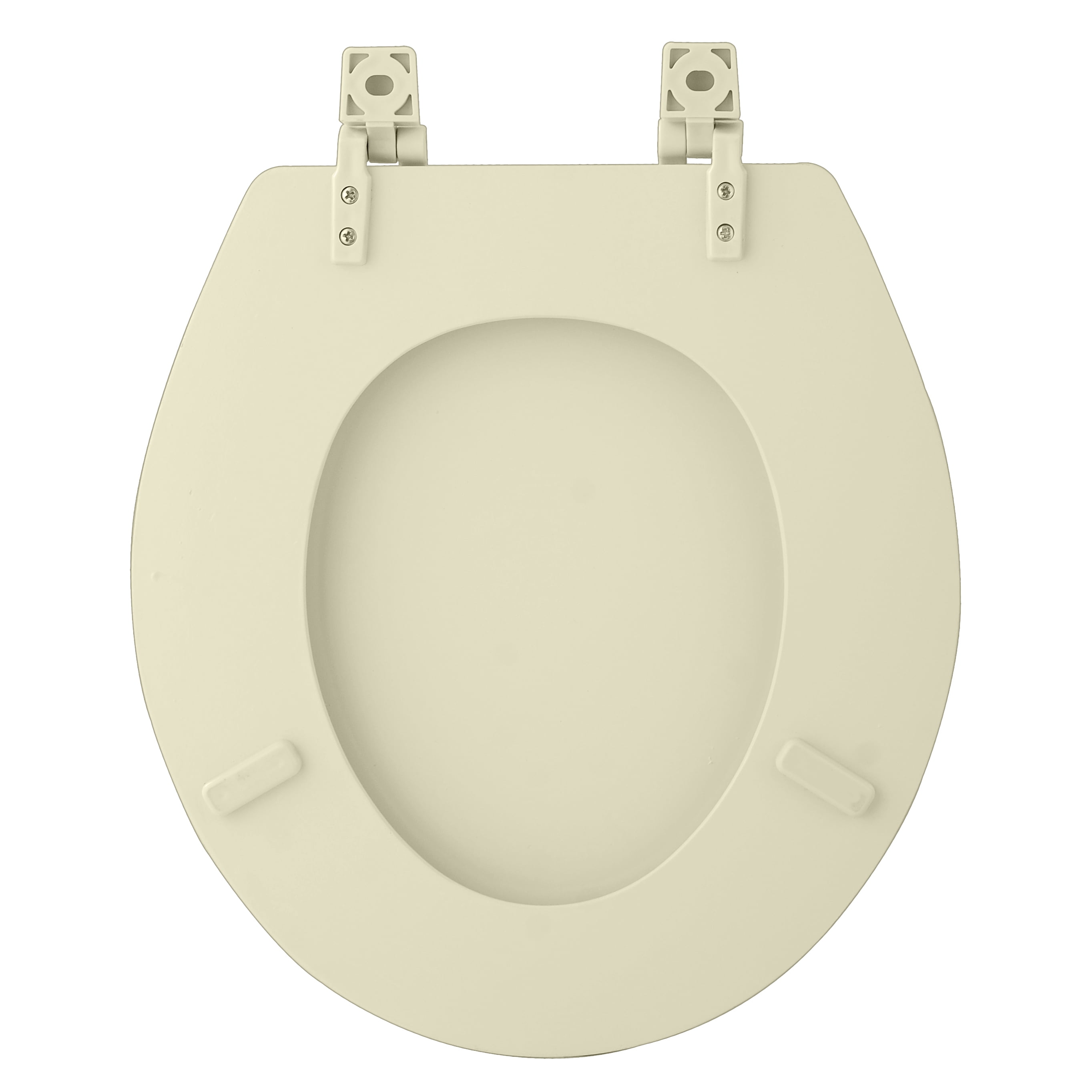 Standard Wood Toilet Seat, Bone - 17 Inch - Fits All Standard Size Fixtures - Easy to Install Fantasia by Achim Home Decor