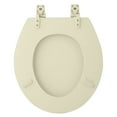 thumbnail image 5 of Standard Wood Soft Adjustable Hinges Toilet Seat with Close Lid, Bone, 5 of 5