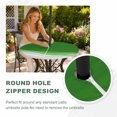 thumbnail image 4 of Round Outdoor Tablecloth with Umbrella Hole and Zipper, Ombre Green Waves Tablecloth with Elastic Waterproof, Abstract Art Gradient Modern Patio Table Covers for 31" - 35" Picnic Pool Tables, 4 of 9