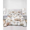 thumbnail image 3 of Seashell Coastal Queen Size Down Alternative Comforter, Lightweight Comforter Quilt Bedding Set with Pillow Shams Summer Beach Ocean Starfish Watercolor All Seasons Bed Comforter Duvet Insert 90"x96", 3 of 7