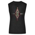 thumbnail image 3 of Birdeem Mode Femmes Imprimé Col Rond Sans Manches Chemises à Blocs Tunique T-Shirt Hauts, 3 of 4