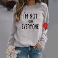 thumbnail image 2 of Women's T-Shirts Long Sleeve Womens Fall Tops Fashion O-Neck Love Pattern Sleeve Letter Print Sweatshirts Pullover Cute Tee Shirts Grey XL, 2 of 9
