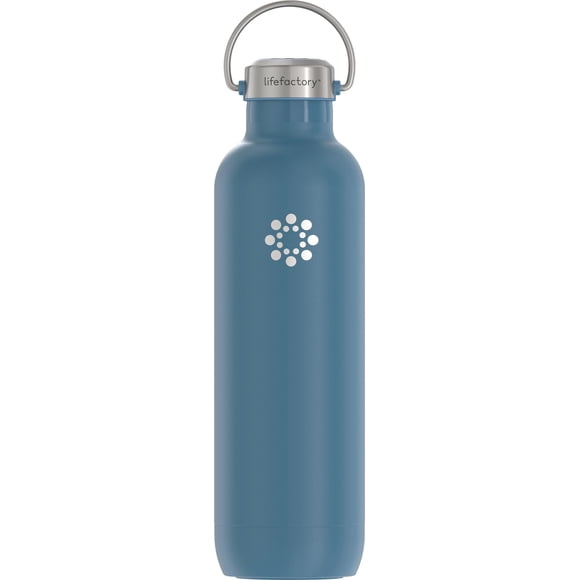 Lifefactory Botella Deportiva De Acero Inoxidable Con Aislamiento Al Vacío De 32 Onzas Denim Oscuro