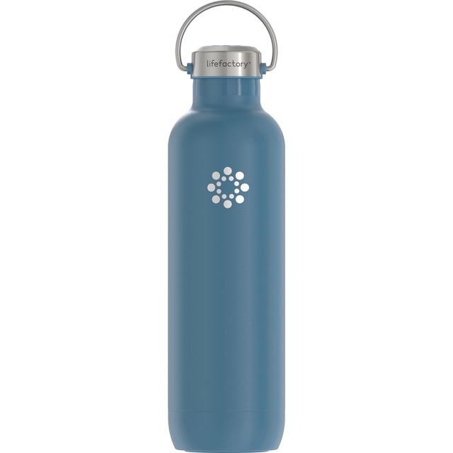Lifefactory Botella Deportiva De Acero Inoxidable Con Aislamiento Al Vacío De 32 Onzas Denim Oscuro