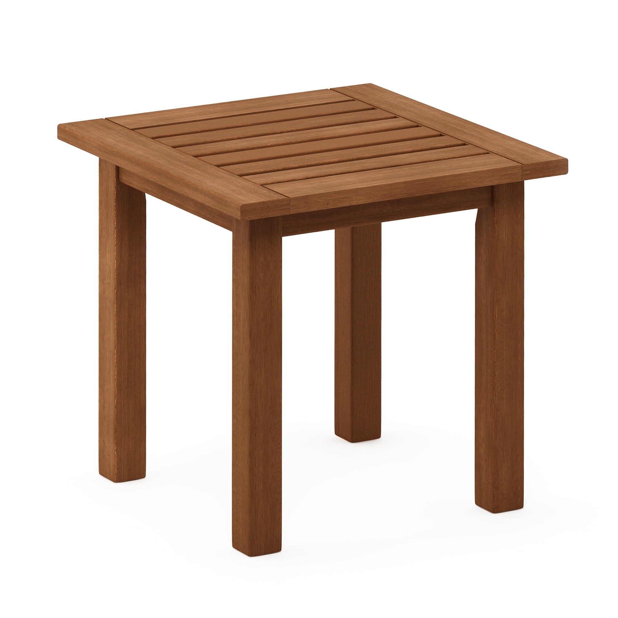 Furinno Tioman Hardwood End Table in Teak Oil