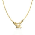 thumbnail image 1 of 14K Yellow Solid Gold Eagle Charm Pendant with 1.2mm Box Chain Necklace - 24", 1 of 6