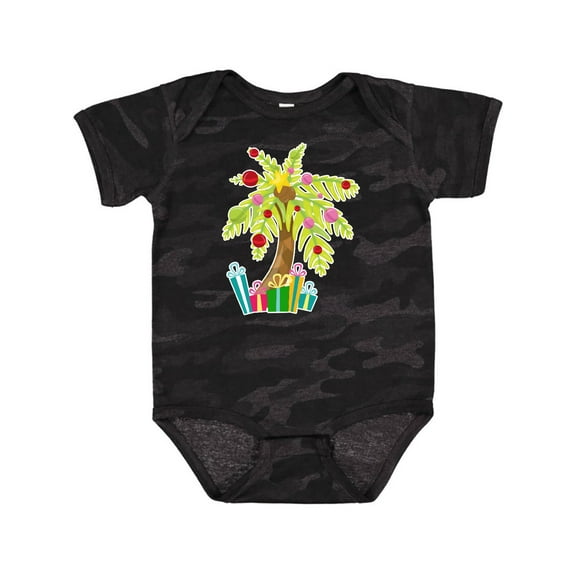 Inktastic Christmas Palm Tree with Presents Boys or Girls Baby Bodysuit