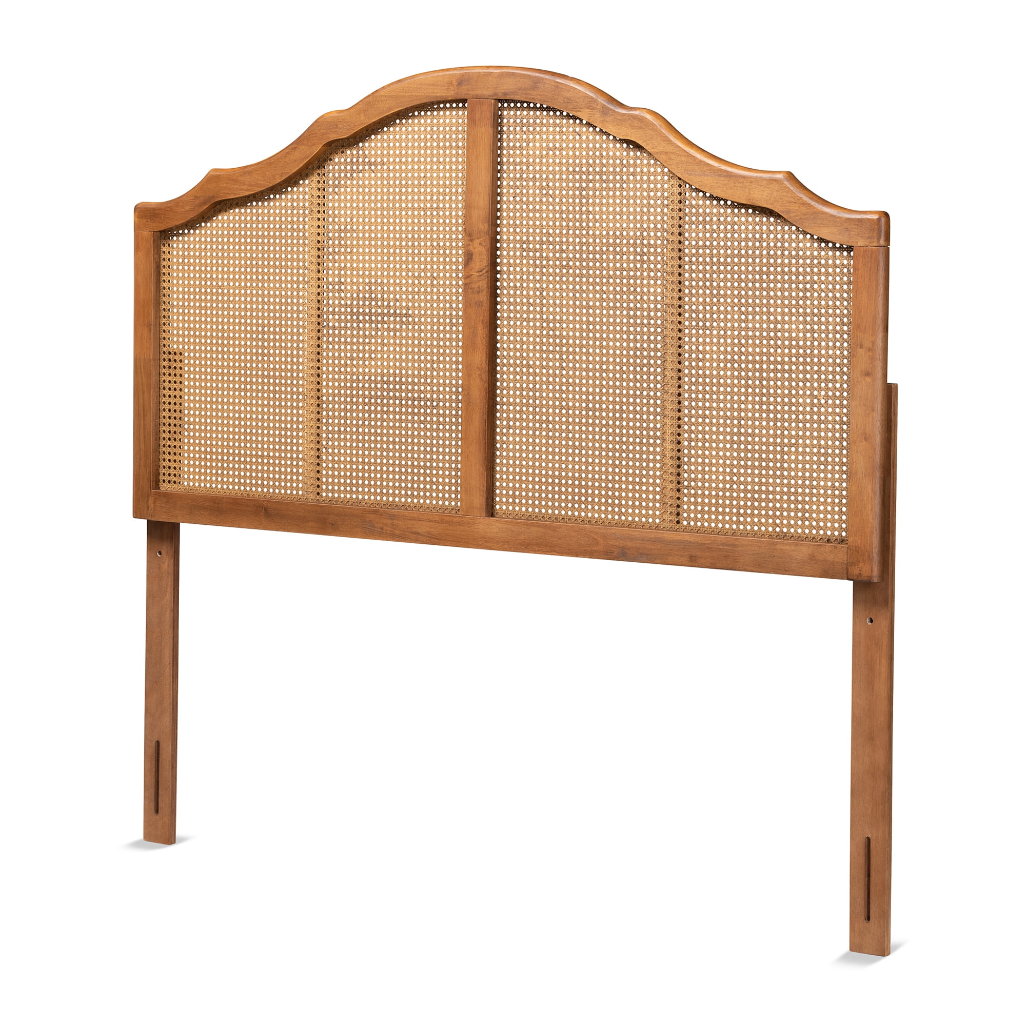 Baxton Studio Iris Classic Wood Back Support Synthetic Headboard, King, Ash Walnut
