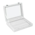 thumbnail image 4 of Jewelry Box, 7 Slot Jewellery Case Transparent Cover  For Earring White, 4 of 8