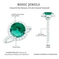 thumbnail image 5 of Rosec Jewels Lab Created Emerald Halo Engagement Ring 2 Carat - Emerald Moissanite Ring for Women - AAAA Quality Certified, 925 Sterling Silver, US 7.00, 5 of 9