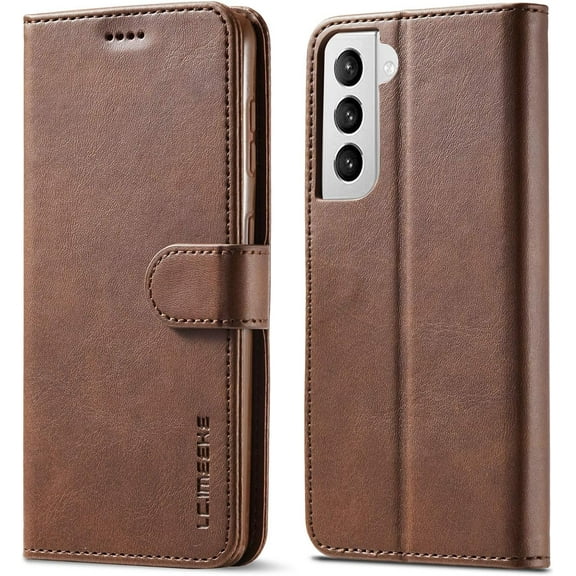Case for Galaxy S21 [6.2 inch], PU Leather Wallet Folio Flip Magnetic Buckle Slim Back Cover Built-in Card Holder Slot and Stand for Samsung Galaxy S21 5G (Coffee)