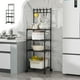 thumbnail image 1 of Carrito de almacenamiento con ruedas de 4 niveles | Estante organizador para cocina y baño | Estante multiusos para el hogar | Blanco o negro | 130 x 41 x 30 cm, 1 of 6