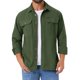 thumbnail image 1 of INSPIRAR CHIC Camisas de Trabajo Casual para Hombre de Manga Larga con Botones y Bolsillos para Pesca y Senderismo en Verde Oliva, 1 of 6