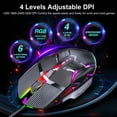 thumbnail image 3 of TSV RGB Gaming Mouse Wired Programmable Ergonomic USB Mice with 4 Level DPI, 7 Color Backlit, 6 Buttons for Laptop PC Computer, High Precision PC Gaming Mice for Desktop/Windows/Mac/Gamer, Black, 3 of 9