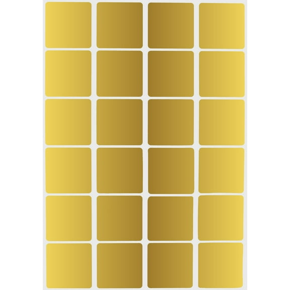 Royal Green Color Code Labels 1" X 1" inch Square in Metallic Gold 25m x 25mm - 1200 Pack