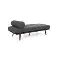 thumbnail image 4 of Gzxs Modern Upholstered Chaise Lounge with Pillow, Indoor Button-Tufted Sleeper Couch Chair with Rubber Wood Frame (Charcoal Gray, 64"L x 29"W x 24.5"H), 4 of 10