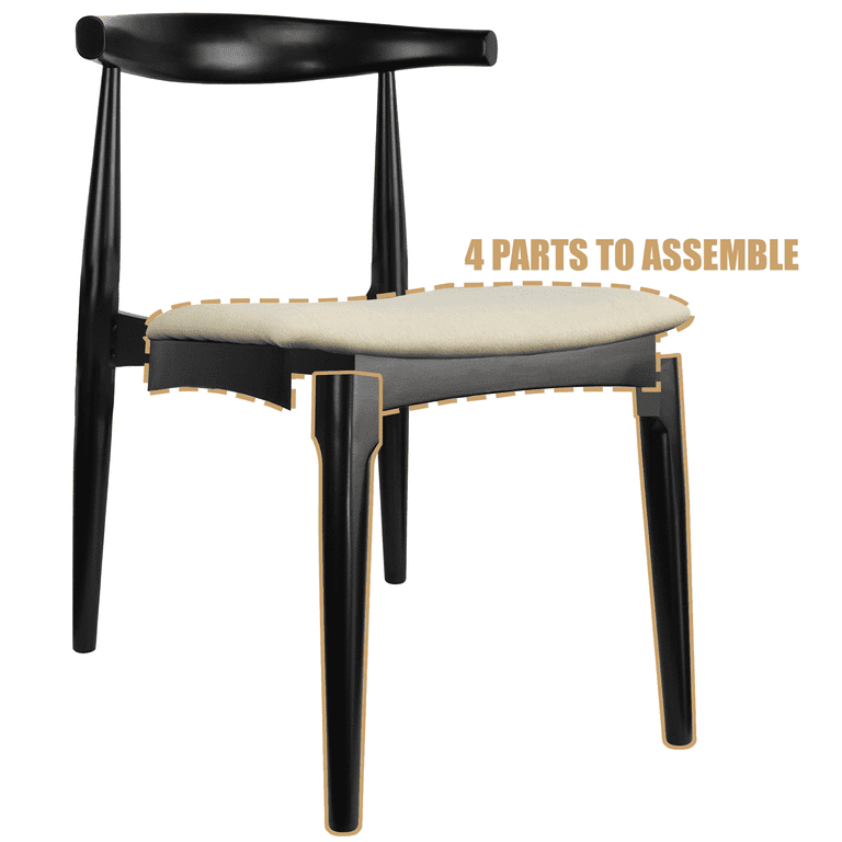 Black elbow dining chair sale