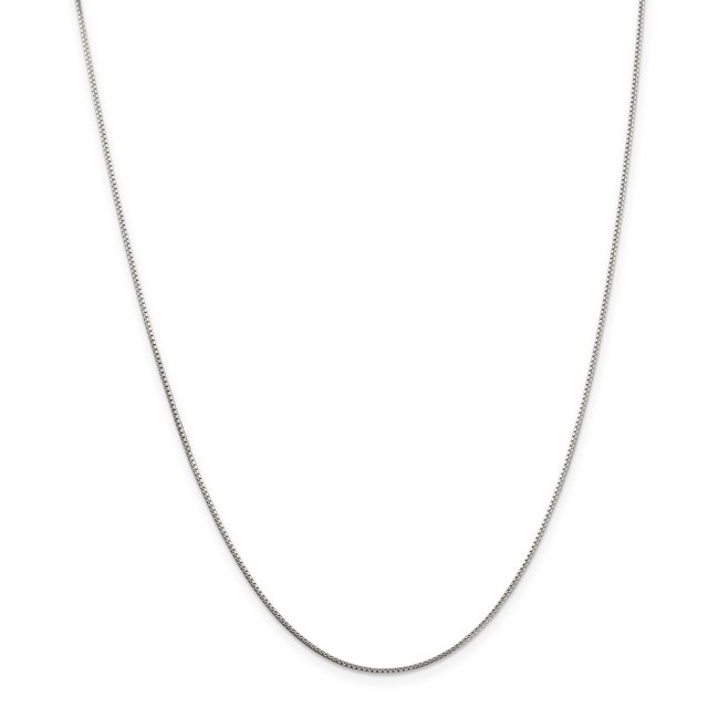 925 Sterling Silver 1mm 8 Side Diamond-cut Box Chain 24 Inch