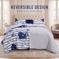 thumbnail image 4 of Regency Heights Twin/Twin XL Comforter Sets, 3-Piece Floral Bedding Sets for All Season, Navy Blue Stripped Comforter Set with Dec Pillow, 4 of 9