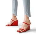 thumbnail image 5 of DREAM PAIRS Women's Slides Wedge Sandals Two Strap Square Open Toe Dress Shoes, 5 of 5