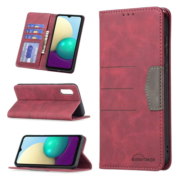 iPhone 13 Pro Max Wallet Case, PU Leather Flip Kickstand Magnetic with Card Holder Shockproof Soft TPU Protective Cover, Red