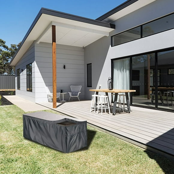 Patio Deck Box Cover Waterproof Storage Deck Boxes Covers for Indoor and Outdoor Furniture(Black 123*62*55cm)