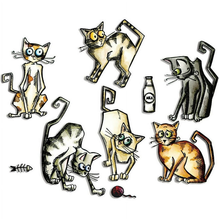 Sizzix Framelits Dies - Crazy Cats by Tim Holtz - Walmart.com