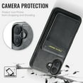 thumbnail image 6 of Compatible with Magsafe Magnetic 2 in 1 Detachable Wallet Case with Card Holder for iPhone 16, for Women Men, PU Leather Flip Kickstand Credit Slots for iPhone 16, Black, 6 of 11
