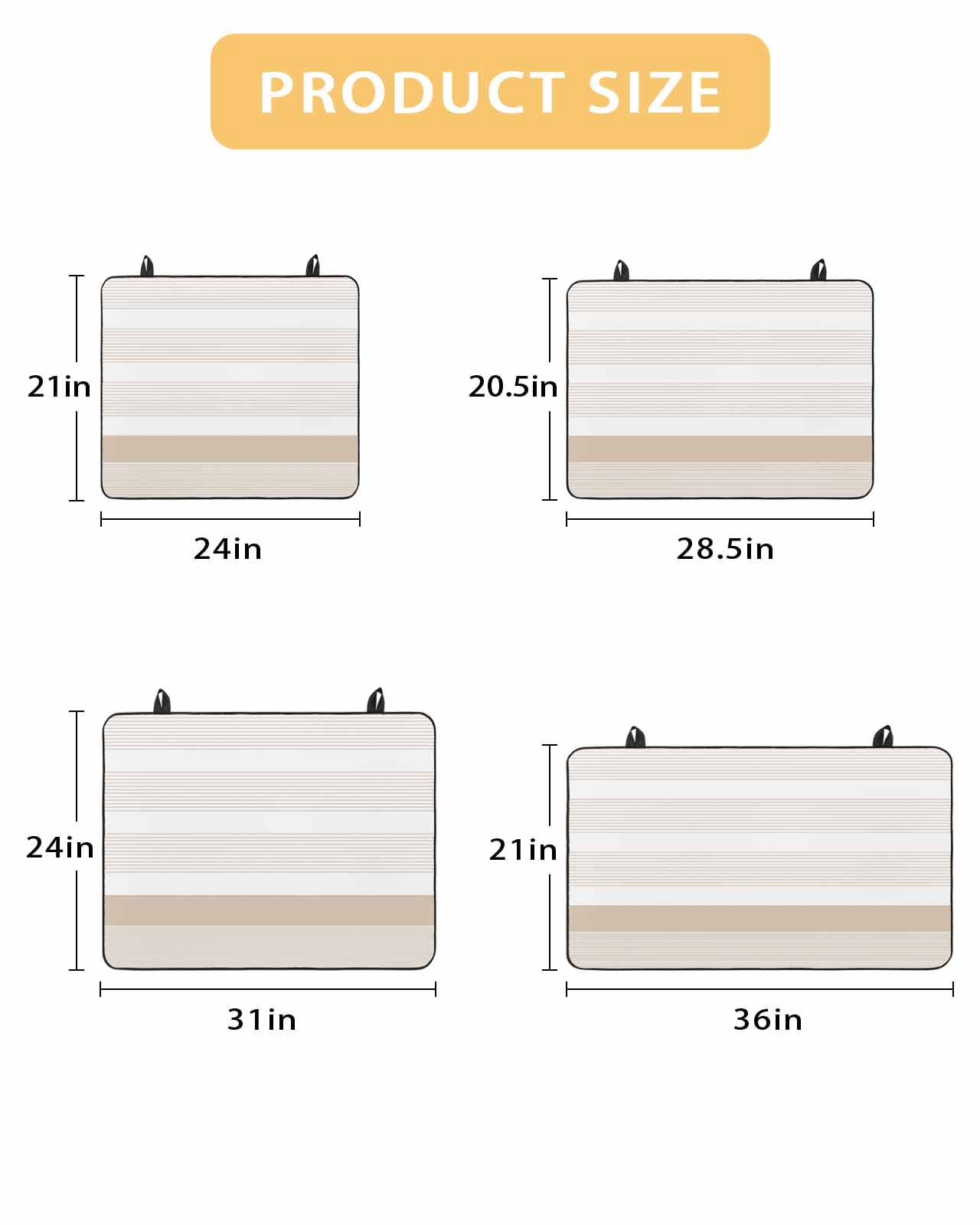 nqOlkjepod Large Induction Cooktop Protector Mat 24"x21", Brown Stripe Stove Top Covers for Electric Stove, Modern Rustic Horizontal Brown Striped Stove Burner Cover Mats, Glass Top Stove Cover