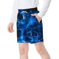 thumbnail image 4 of Cethrio Boys Summer Shorts, Drawstring Casual Beach Printed Running Shorts Blue Size 9-10 T, 4 of 6