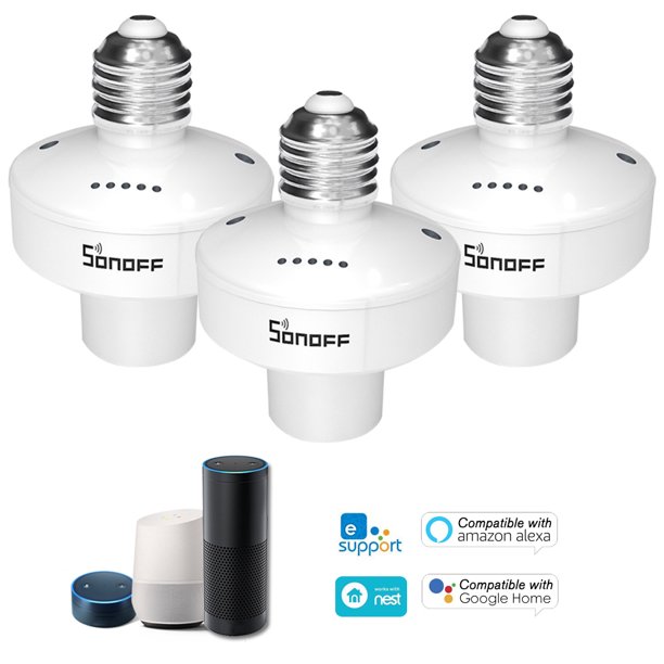 Slampherr2 Itead Wifi Intelligent Light Bulb Holder 433mhz Rf Wireless Lamp Holder Smart App Control Voice Control Compatible With Home Nest E27 For Smart Home Walmart Com Walmart Com