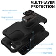 thumbnail image 5 of Hootek Designed for iPhone 16 Case with Magnetic Invisible Stand [Drop Protection] [Compatible with Car Mount] Anti-Slip Grip, Shockproof Slim Case Magnetic Phone Case for iPhone 16, Black, 5 of 7