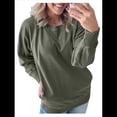 thumbnail image 3 of Sudadera Informal de Larga con Cuello Redondo para Mujer, Sudadera Holgada Verde L, 3 of 8