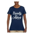 thumbnail image 2 of Wild Bobby Beauty From Ashes Isaiah 61:3 Inspirational/Christian Women Graphic Tee, Navy, XX-Large, 2 of 5