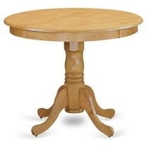 Pemberly Row Contemporary Antique 36" Round Wood Dining Table in Oak