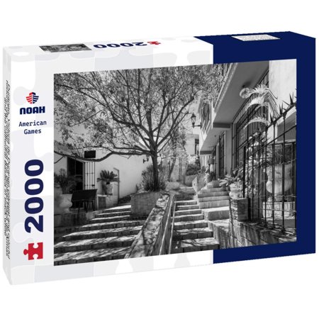Noah Jigsaw Puzzle Durango, Victoria de Durango colonial and colorful historic city center near the central Plaza de Armas and the cathedral Basilica in black white 2000 pieces