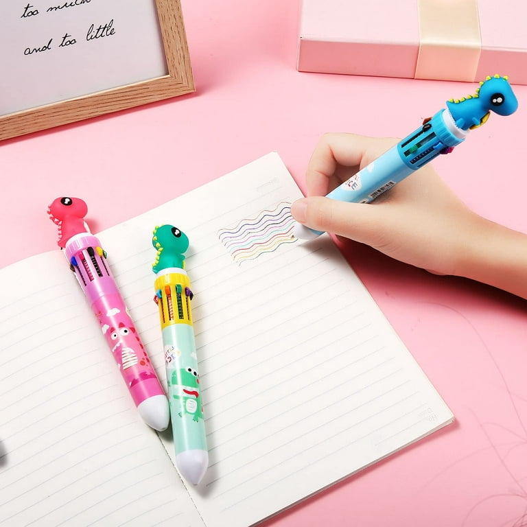 4 Pieces Fun Pens Ballpoint Pen Animal Shaped Design Cartoon Pen Fun Pens for Kids Office School Supplies 0.7 mm (Dinosaur), Size: 10 in
