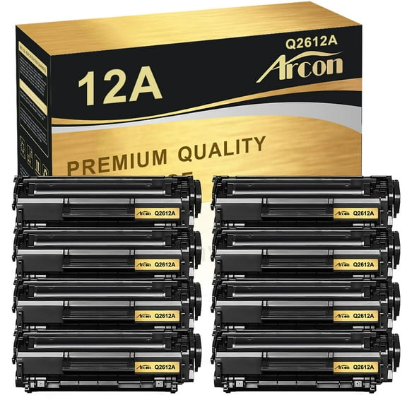Arcon 8-Pack Compatible Toner for HP 12A Q2612A works with LaserJet 1022 1022nw 1010 1012 3050 3055 3052 M1005MFP M1319MF Printers (Black)